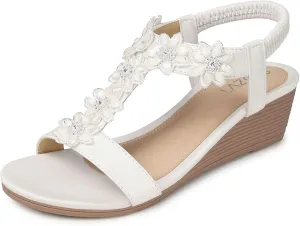 SWQZVT Women Sandals Wedge Low: Dressy Summer Sandal - Comfortable Hollow Out Sandals