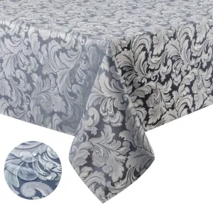 Tektrum Heavy Duty 60 X 102 inch Rectangular Damask Jacquard Tablecloth Table Cover - Waterproof/Spill Proof/Stain Resistant/Wrinkle Free - Great for Banquet, Parties, Dinner, Wedding (Stone Blue)