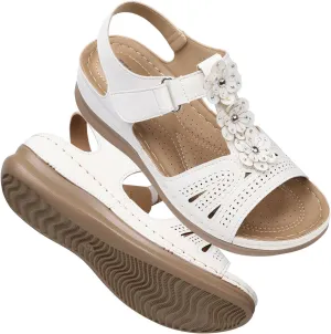 TEMOFON Wedge Sandals for Women Comfortable: Open Toe Sandals with Low Wedges - Dressy Summer Casual Sandals - Flat Comfy Walking Sandals