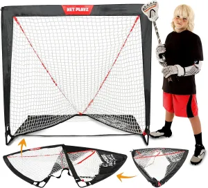 TGU-ODH-445 NET Playz Portable Easy Fold-Up Lacrosse Goal, 4' x 4'