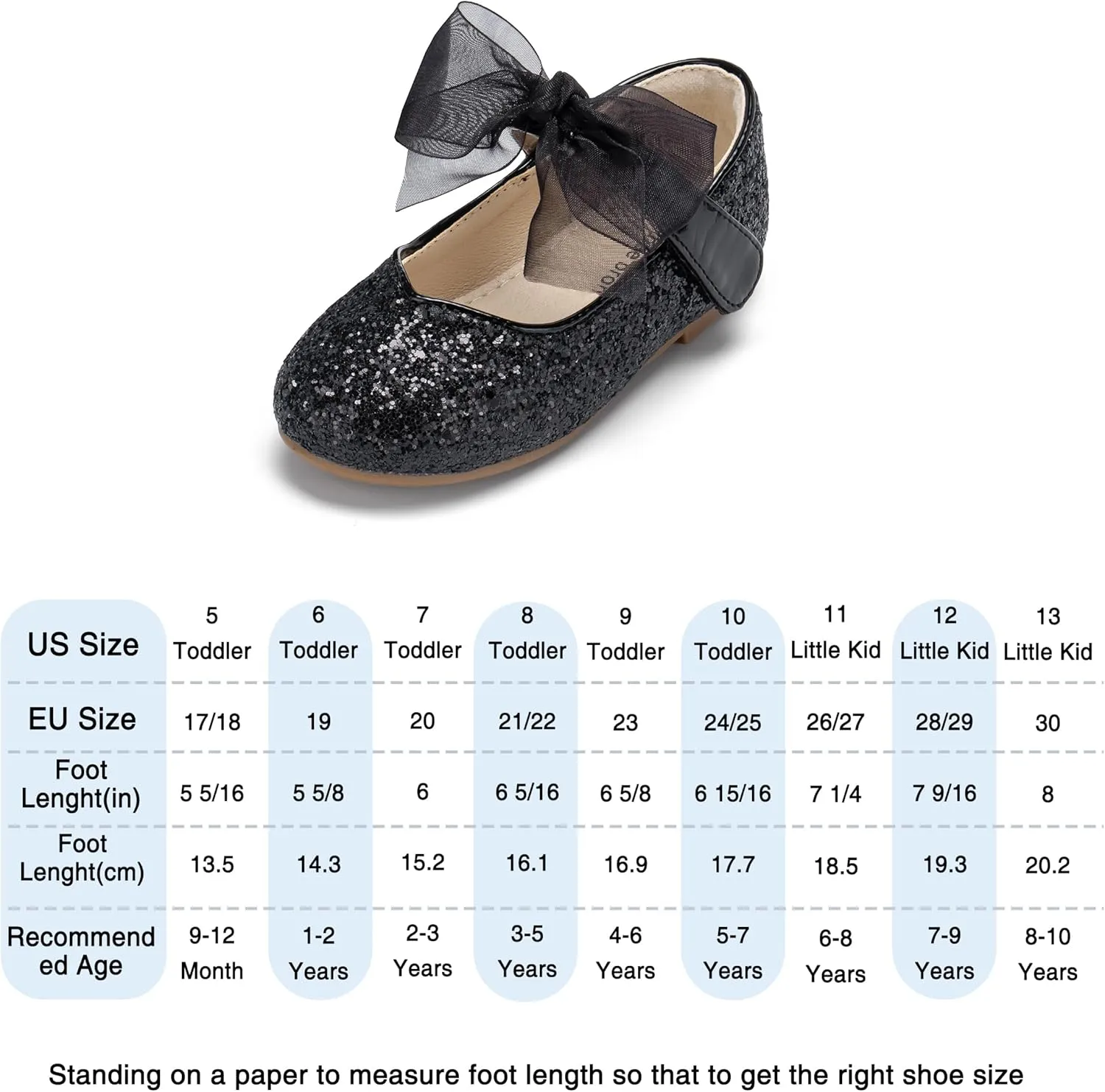 THEE BRON Toddler Dress Shoes Flower Girls Glitter Mary Jane Ballerina Flat Shoes
