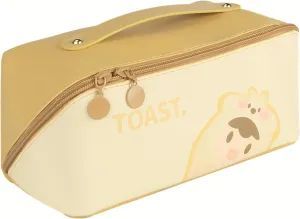 This travel makeup bag is easy to access makeup bag organizer is easy to organized，a stylish and practical makeup organizer bag. (Brown)
