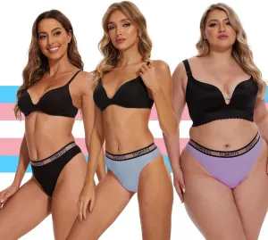 Thong Tucking Gaff Panties for Transgender Women-3 Pack