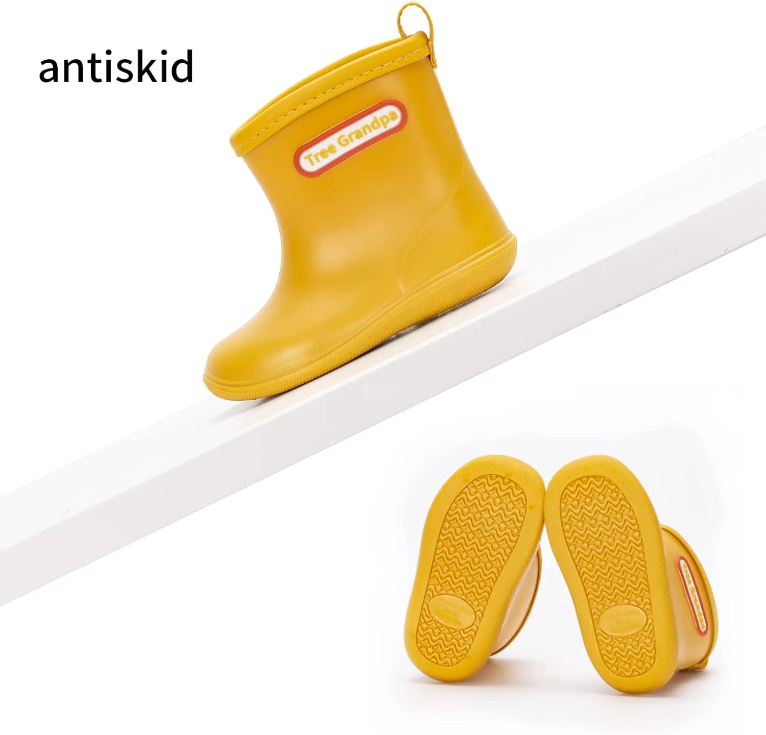 Toddler Kids Rain Boots for Boys Girls Easy-on Lightweight Waterproof Rainboots Baby