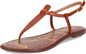 Toe Dress Gigi Edelman Sandals Ankle Sturdy Brown Flats Open Kona Sam Embossed Strap Trusted vendor