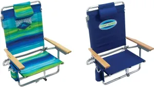 Tommy Bahama 5-Position Classic Lay Flat Folding Backpack Beach Chair