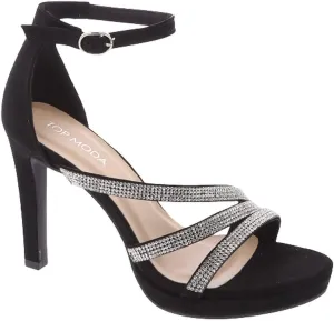 TOP Moda Women's Ankle Strap Open Toe High Stiletto Platform Dress Pump Heel Sandals