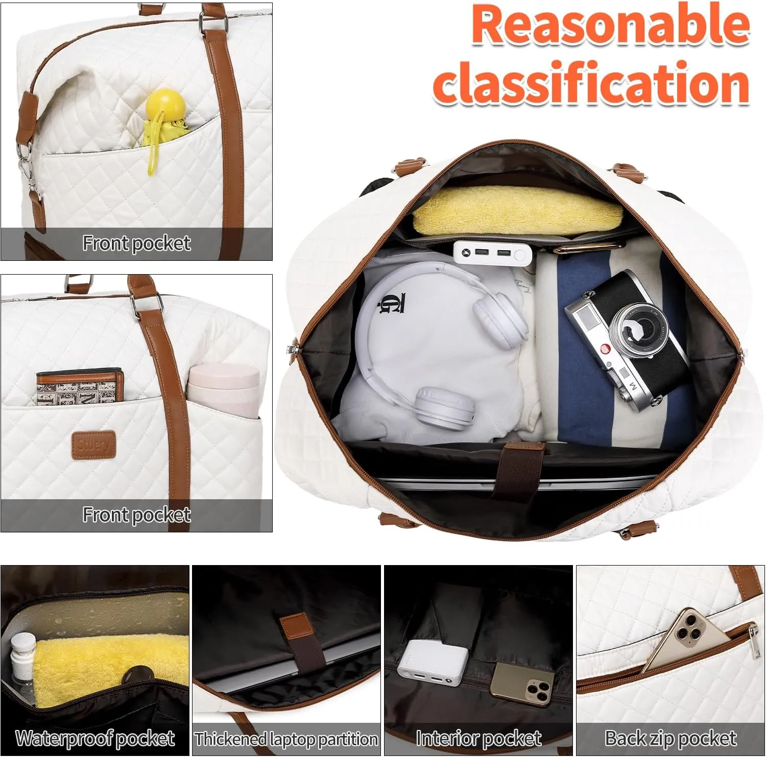 Travel Bag for Women: 21" Large Weekender Bags for Women with Shoe Compartment & Toiletry Bags, 3PCS Overnight Duffel Tote for Carry on Weekend Travel Business Trip Airplane Traveling, Gym