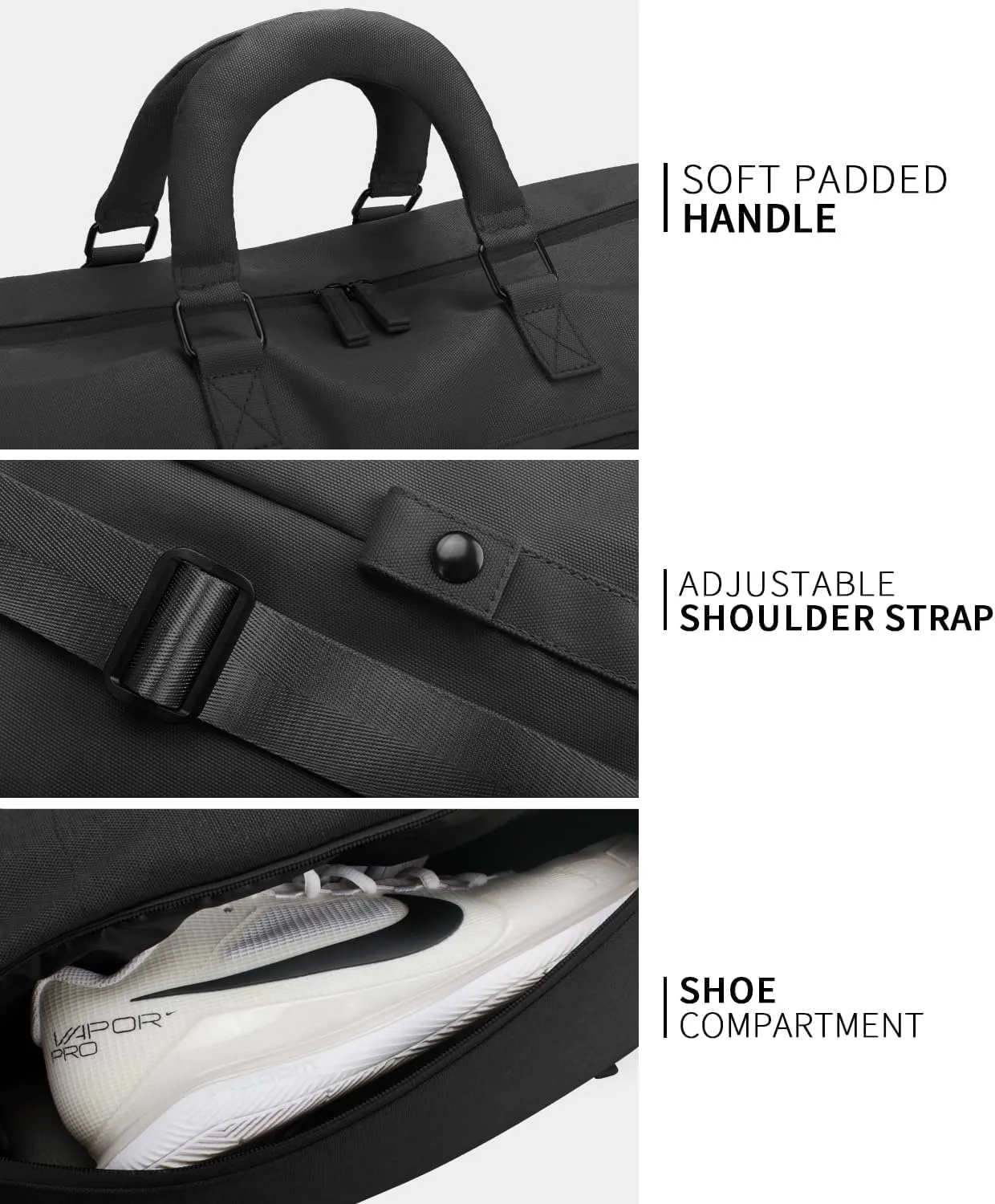 Travel Duffle Bag Carry On Weekender Bags for women, Duffel bag Small Gym Bag for Women men with Shoe Compartment