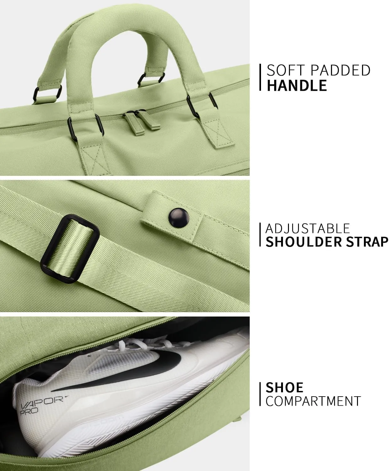 Travel Duffle Bag Carry On Weekender Bags for women, Duffel bag Small Gym Bag for Women men with Shoe Compartment