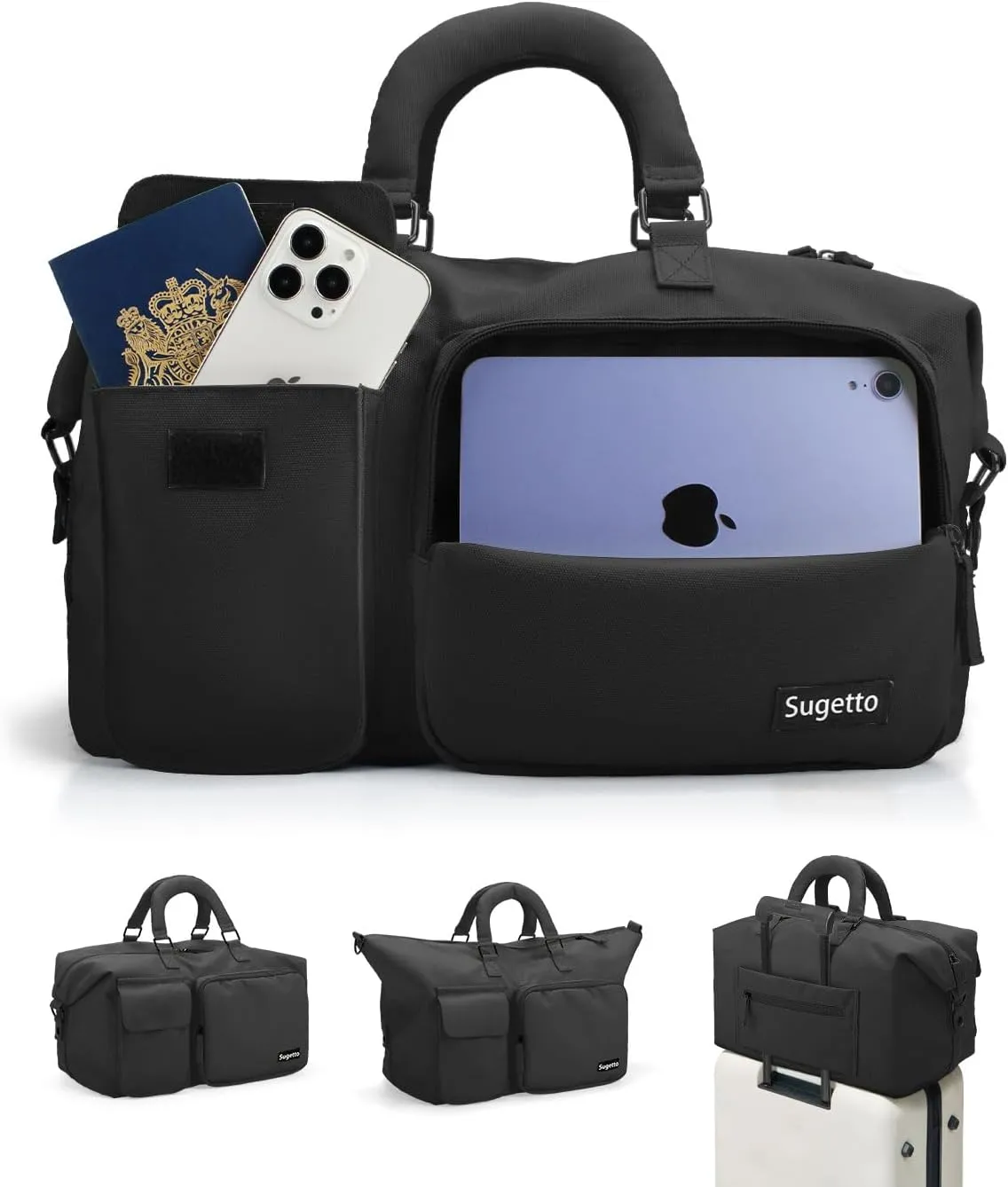 Travel Duffle Bag Carry On Weekender Bags for women, Duffel bag Small Gym Bag for Women men with Shoe Compartment