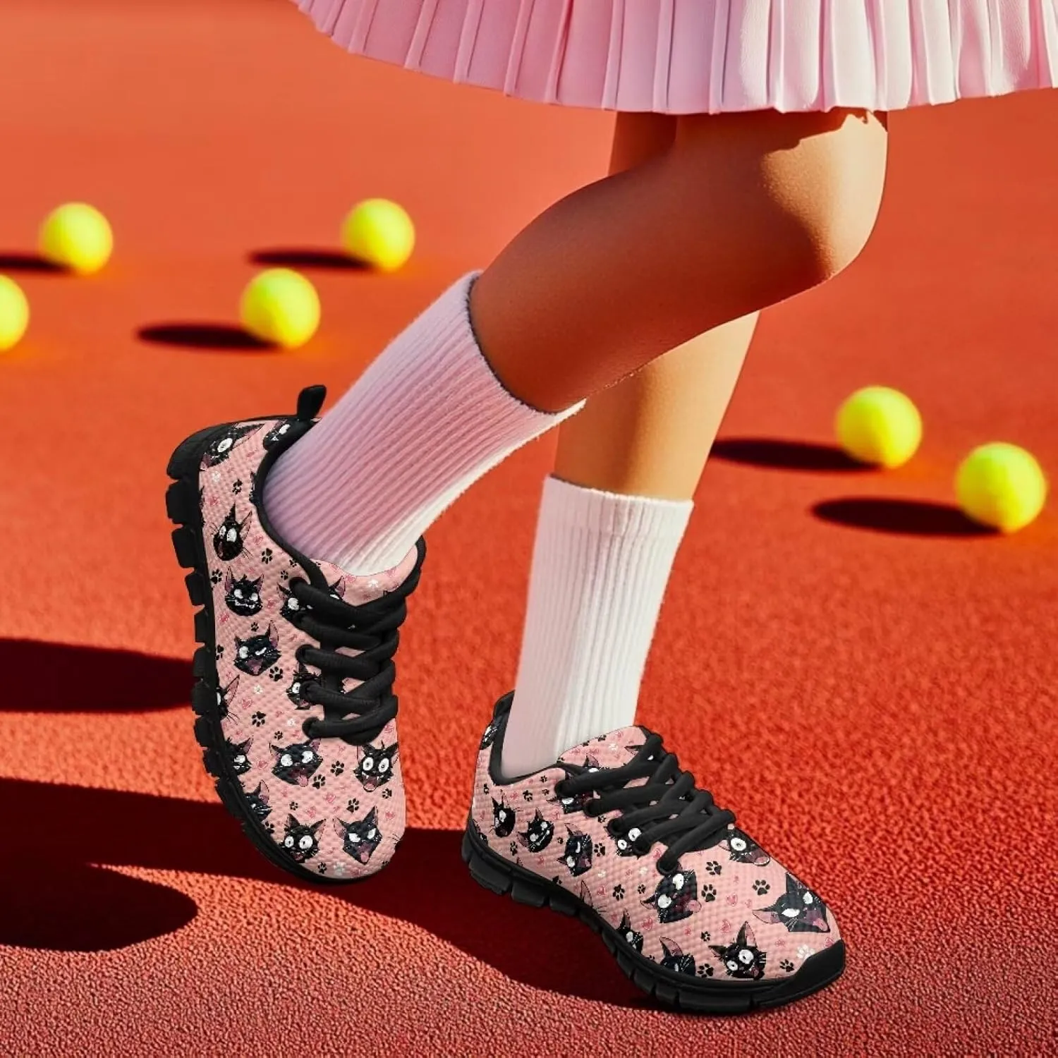 Trendy Girls Running Shoes Cartoon Animals Sneakers Kids Athletic Shoes