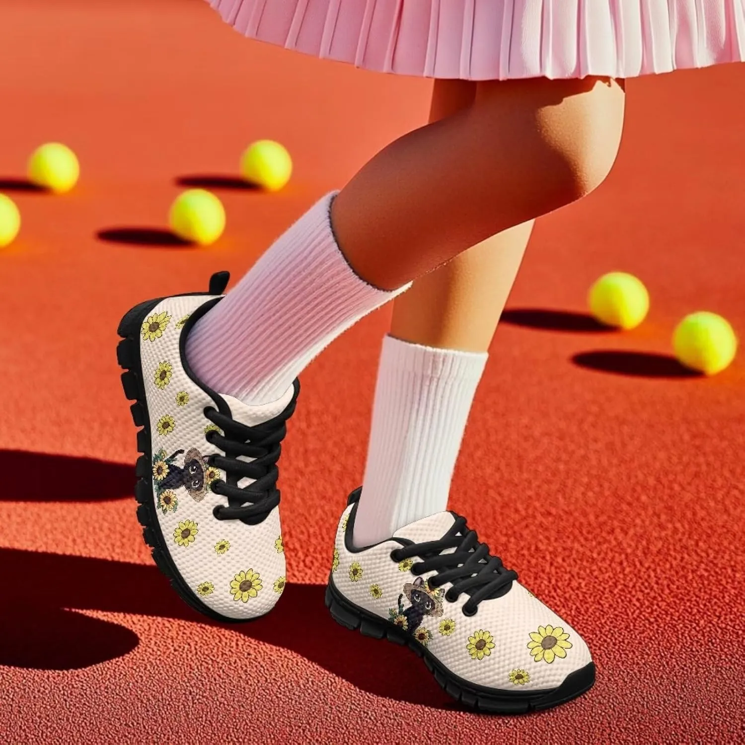 Trendy Girls Running Shoes Cartoon Animals Sneakers Kids Athletic Shoes