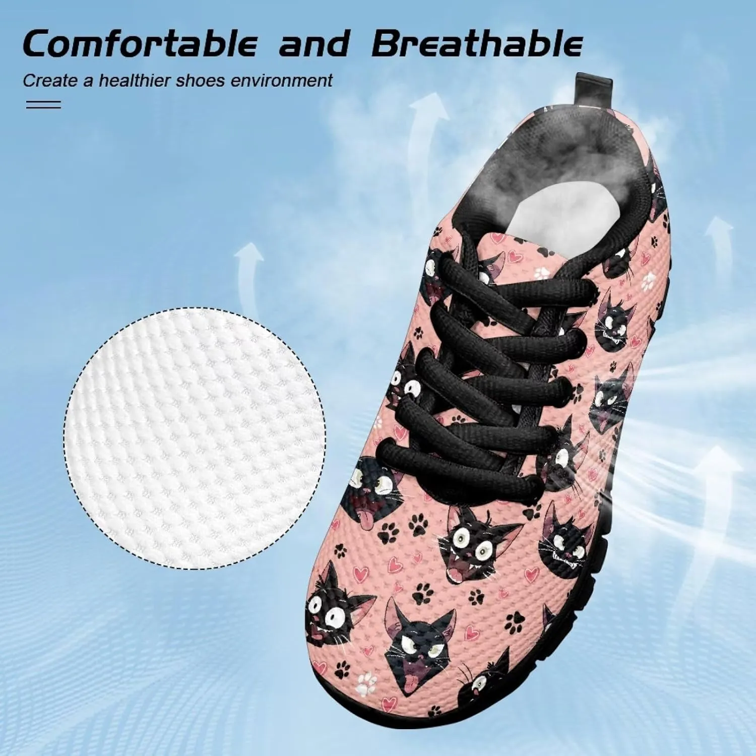 Trendy Girls Running Shoes Cartoon Animals Sneakers Kids Athletic Shoes