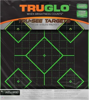 TRUGLO 12X12 Tru-See 5-Diamond Bright Fluorescent Self-Adhesive High-Visible Reactive Splatter Targets, Available in 6, 12, 25 or 50-Pack Options