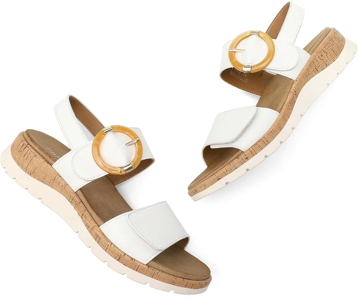 UBFEN Womens Flat Sandals Arch Support Open Toe Walking Comfy Casual Low Wedge Summer Shoes