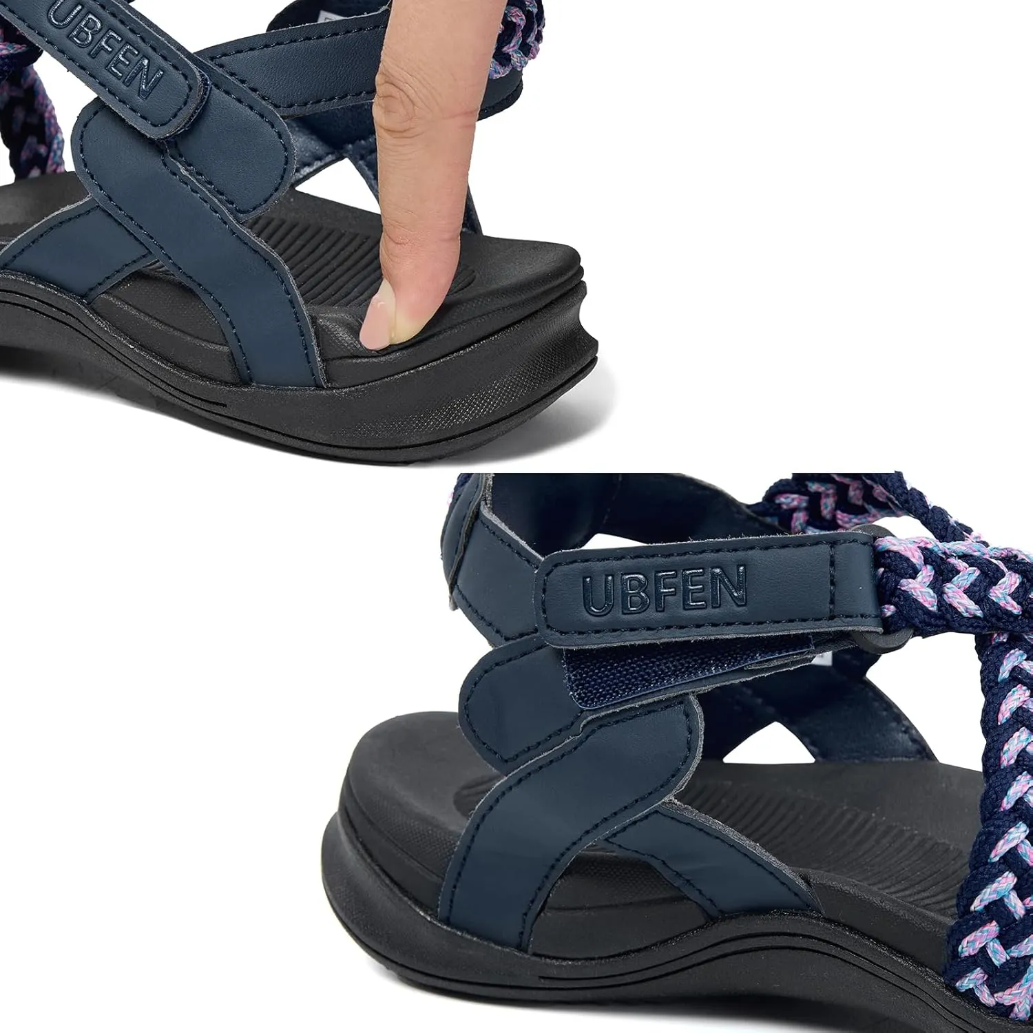UBFEN Womens Hiking Sandal Sport Sandal Outdoor Comfortable with Adjustable Straps