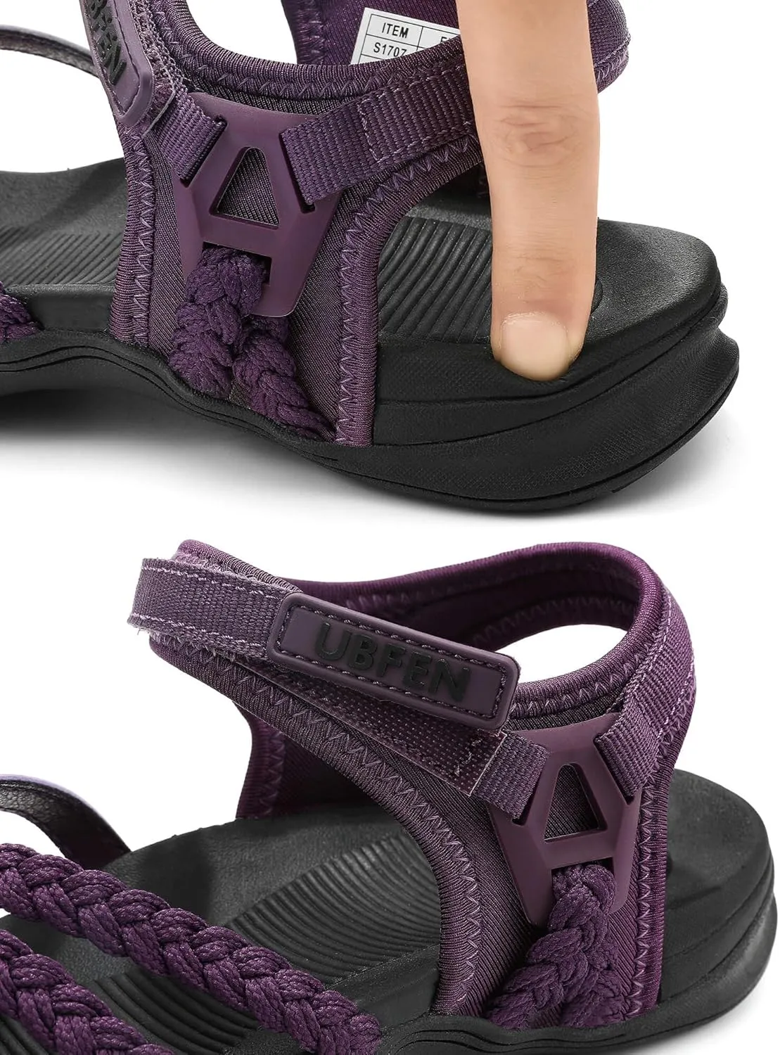 UBFEN Womens Hiking Sandals Sport Walking Adjustable Hook Ankle Straps Comfortable Outdoor Beach Athletic Shoes