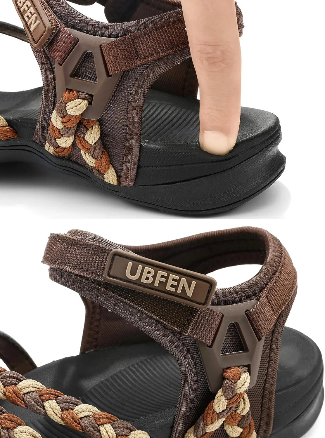 UBFEN Womens Hiking Sandals Sport Walking Adjustable Hook Ankle Straps Comfortable Outdoor Beach Athletic Shoes