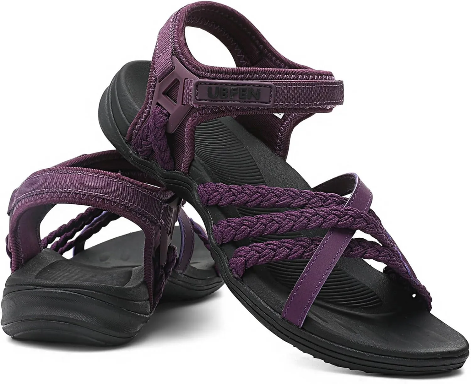 UBFEN Womens Hiking Sandals Sport Walking Adjustable Hook Ankle Straps Comfortable Outdoor Beach Athletic Shoes