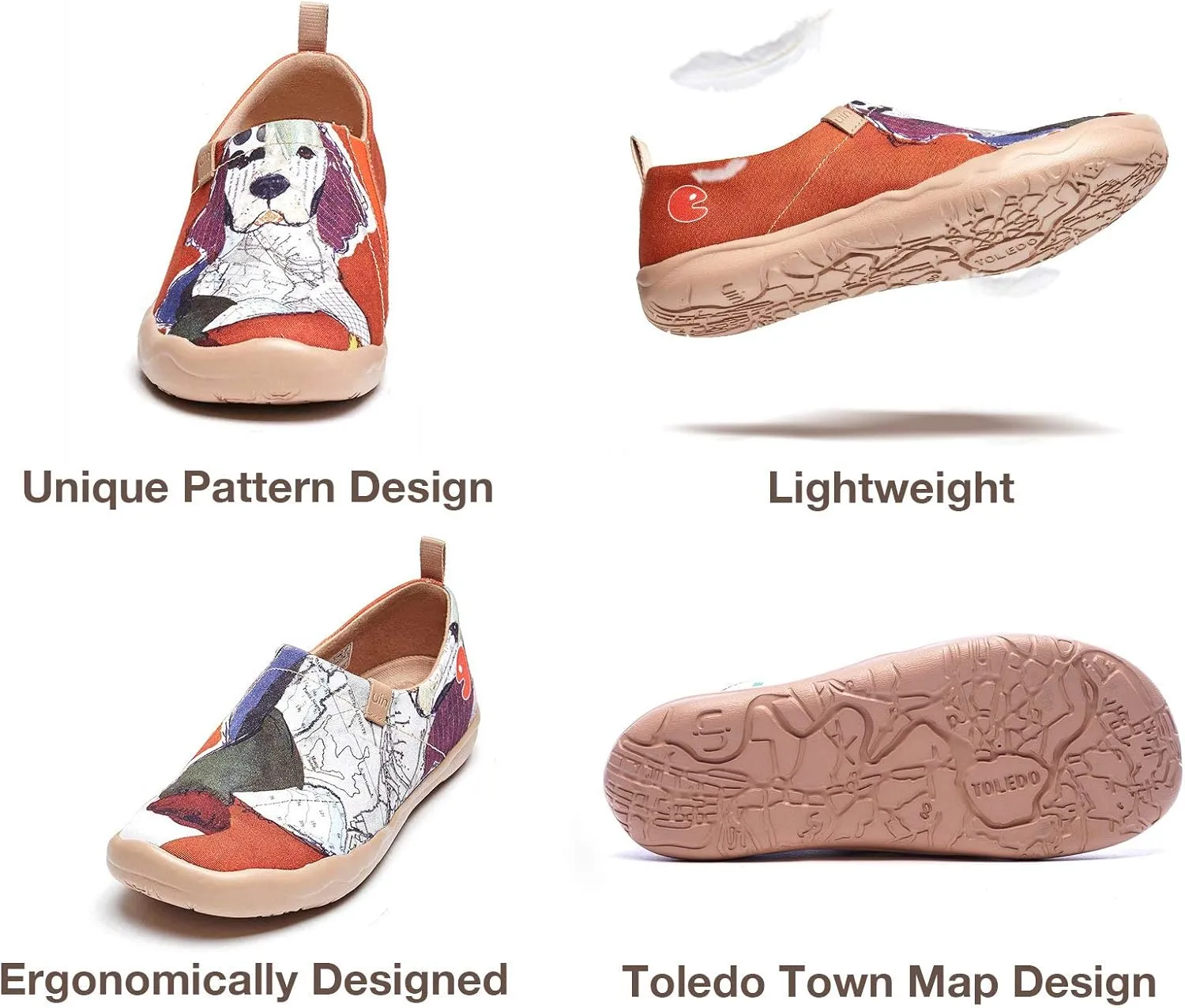 UIN Women's Walking Travel Shoes Slip On Microfiber Casual Loafers Lightweight Comfort Fashion Sneaker Toledo