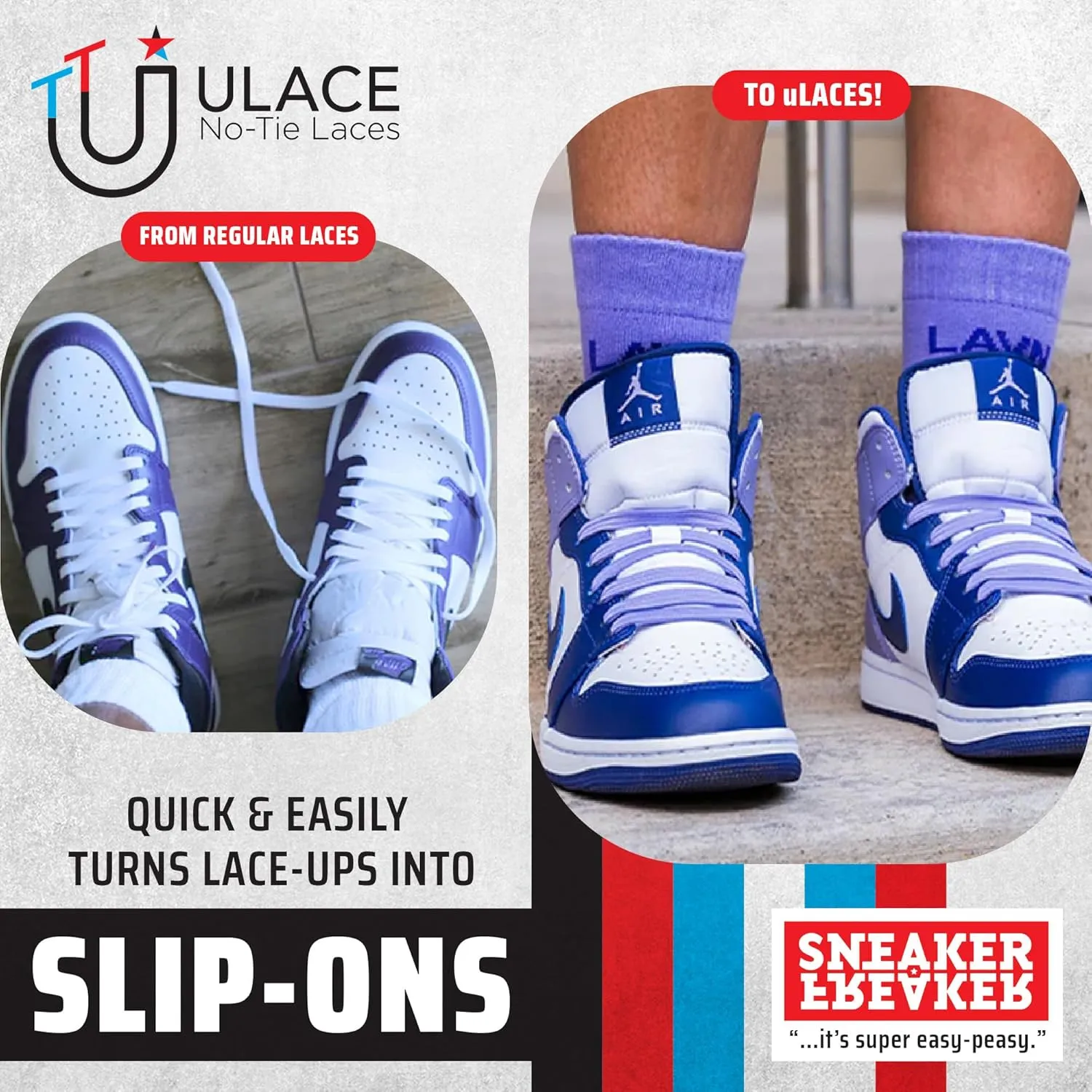 uLace Classic No-Tie Shoelaces - Elastic Shoe Laces for Sneakers | Stretchy, Elastic Laces | Easy Installation - 14 Laces