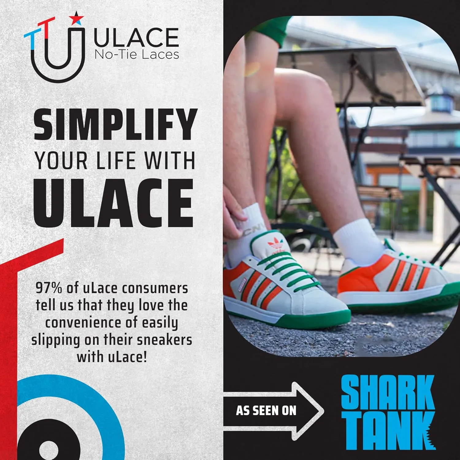 uLace Classic No-Tie Shoelaces - Elastic Shoe Laces for Sneakers | Stretchy, Elastic Laces | Easy Installation - 14 Laces