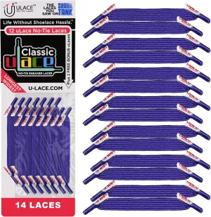 uLace Classic No-Tie Shoelaces - Elastic Shoe Laces for Sneakers | Stretchy, Elastic Laces | Easy Installation - 14 Laces
