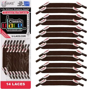 uLace Classic No-Tie Shoelaces - Elastic Shoe Laces for Sneakers | Stretchy, Elastic Laces | Easy Installation - 14 Laces