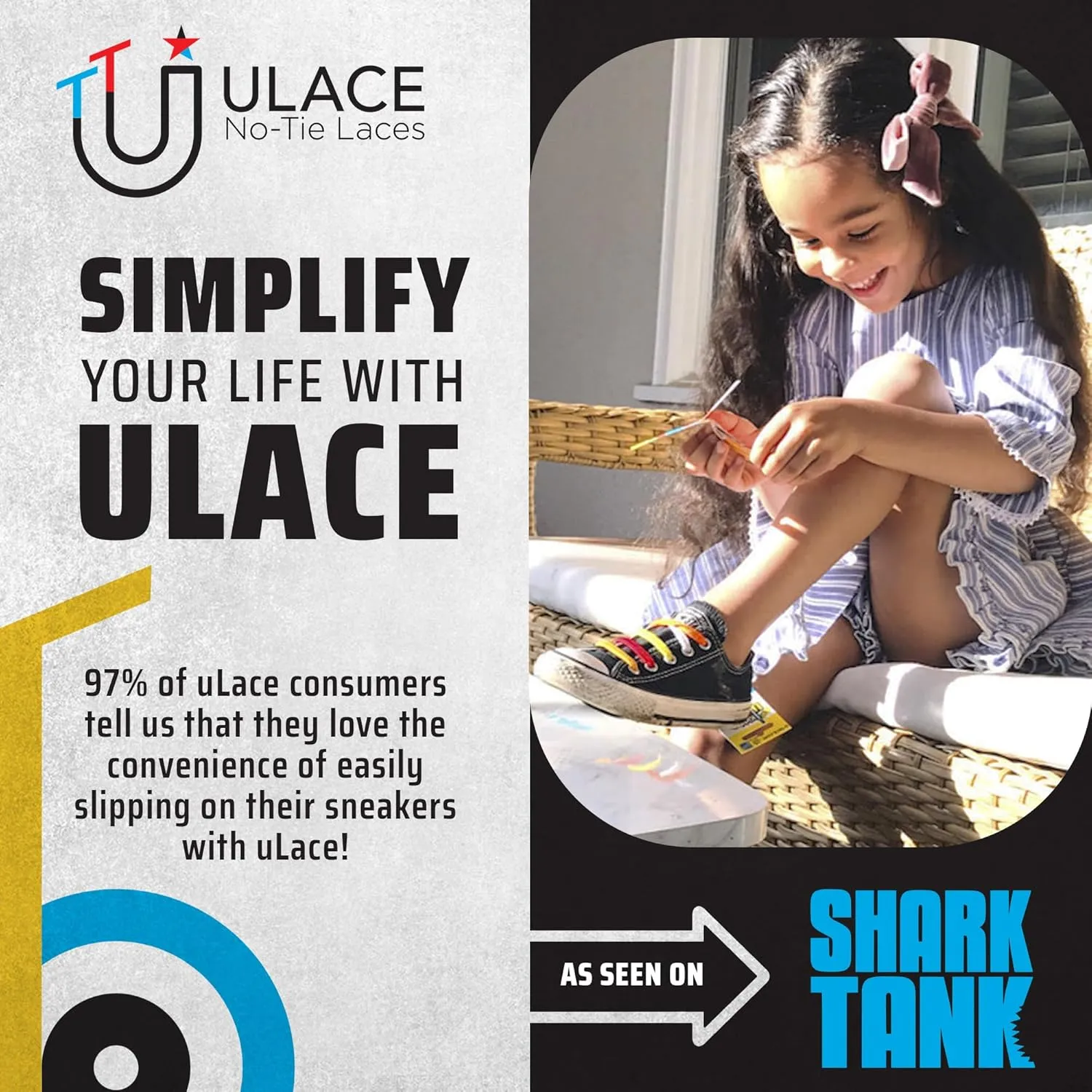 uLace Kiddos No-Tie Shoelaces - Elastic Shoe Laces for Sneakers | Stretchy, Elastic Laces | Easy Installation - 14 Laces