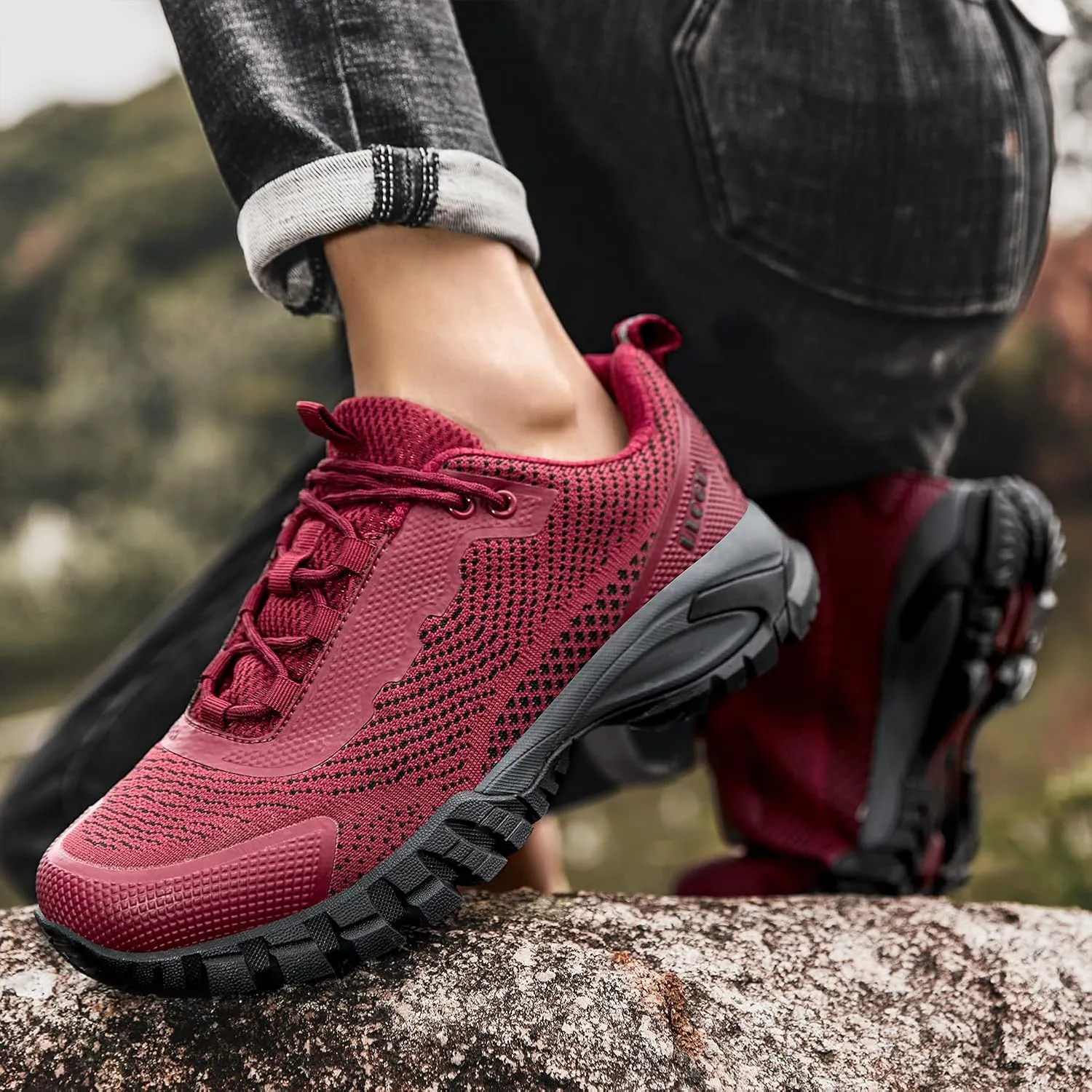 ulogu Women's Waterproof Hiking Shoes Lightweight Non-Slip Comfy All Day Walking Work Sneakers 6-Month Warranty
