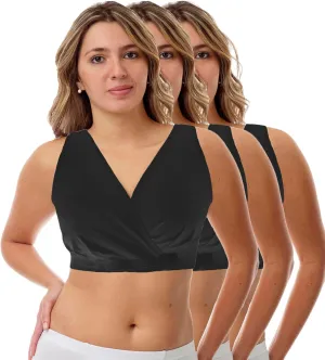 Underworks Arthritis Bra - Hook and Loop Front Closure - Sleep and Leisure - Breastfeeding - 3-Pack