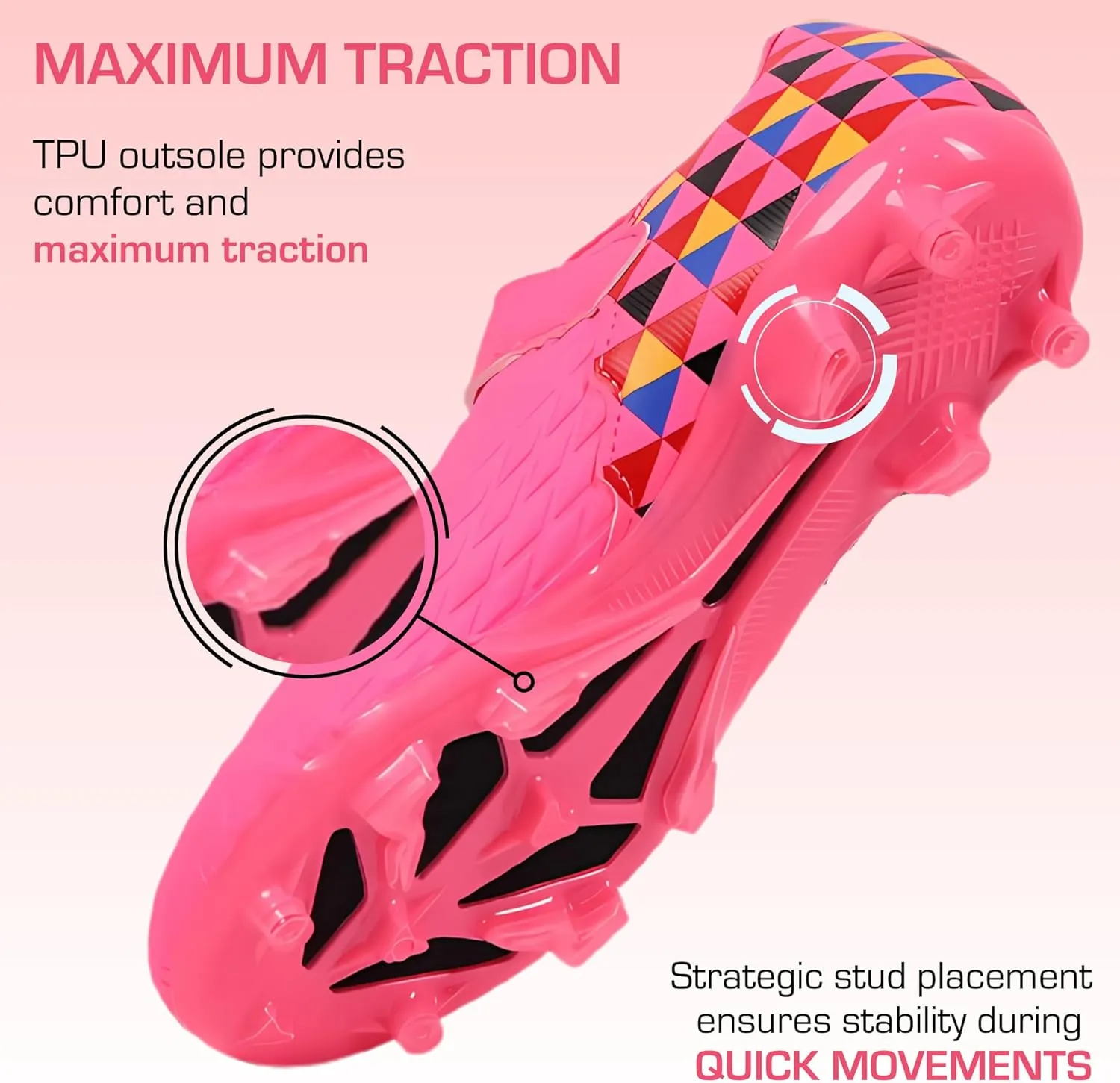 Unisex-Child Athletic Outdoor Training Soccer Cleats for Youth | Little/Big Kid Firm Ground Football Shoes | Lightweight