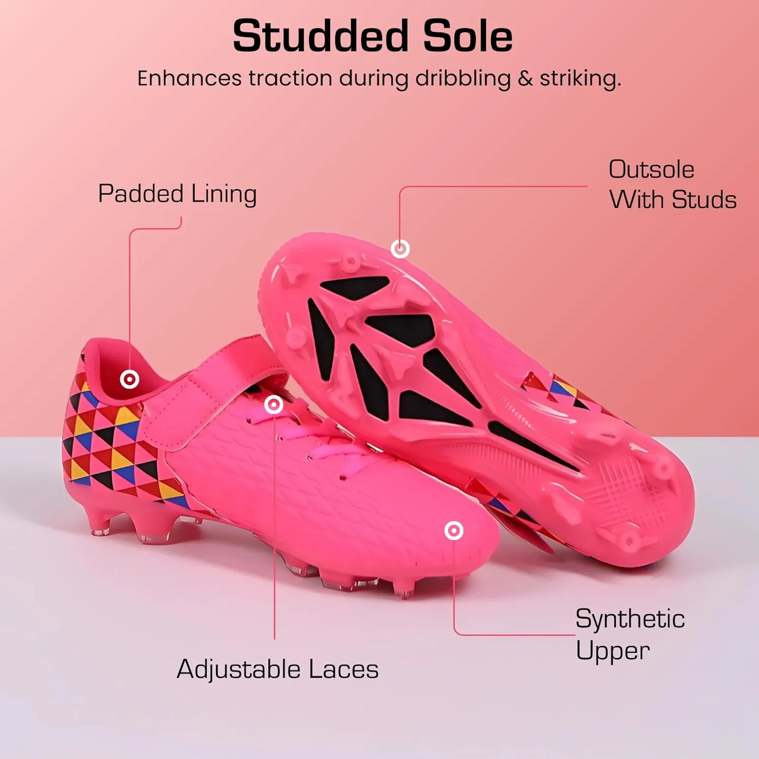 Unisex-Child Athletic Outdoor Training Soccer Cleats for Youth | Little/Big Kid Firm Ground Football Shoes | Lightweight