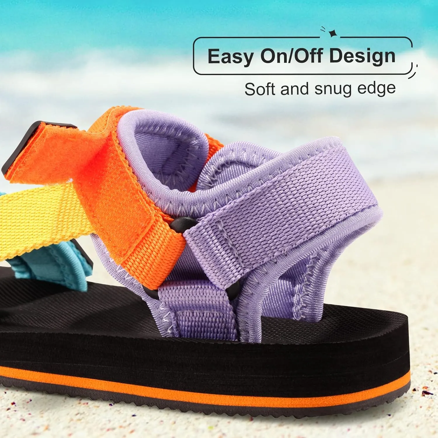 Unisex-Child Big Kids Sandals Adjustable Straps Slip on Athletic Sandals Outdoor Casual Shoes