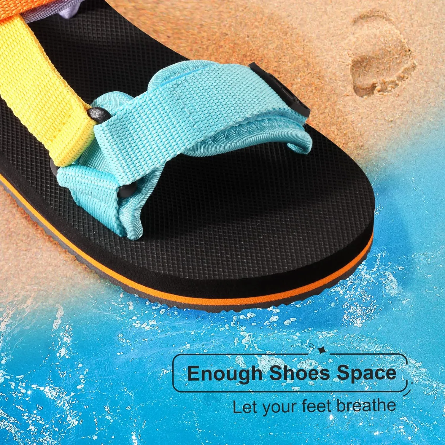 Unisex-Child Big Kids Sandals Adjustable Straps Slip on Athletic Sandals Outdoor Casual Shoes