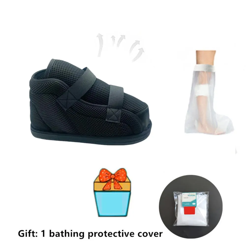Unisex Medical Walking Shoe,Orthopedic Rehabilitation Cast Shoes,Adjustable Recovery Shoe,Rehabilitation shoes for Post Surgery,Fractured Foot,Sprains,Left or Right（Large）