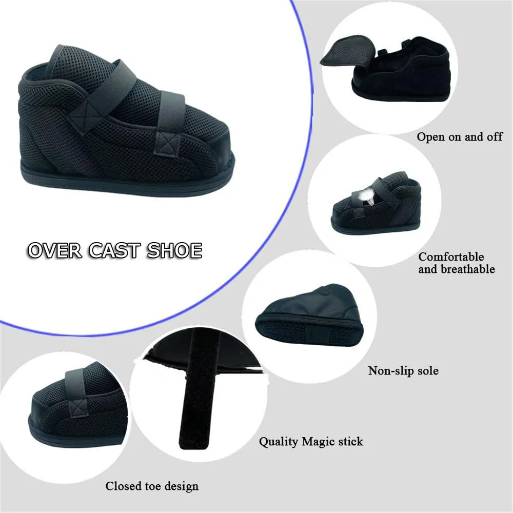 Unisex Medical Walking Shoe,Orthopedic Rehabilitation Cast Shoes,Adjustable Recovery Shoe,Rehabilitation shoes for Post Surgery,Fractured Foot,Sprains,Left or Right（Large）