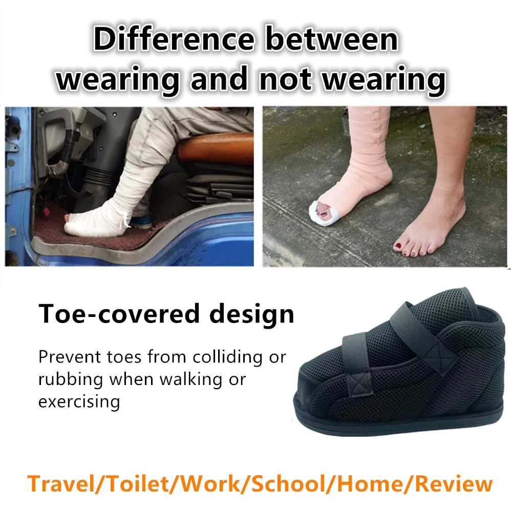 Unisex Medical Walking Shoe,Orthopedic Rehabilitation Cast Shoes,Adjustable Recovery Shoe,Rehabilitation shoes for Post Surgery,Fractured Foot,Sprains,Left or Right（Large）
