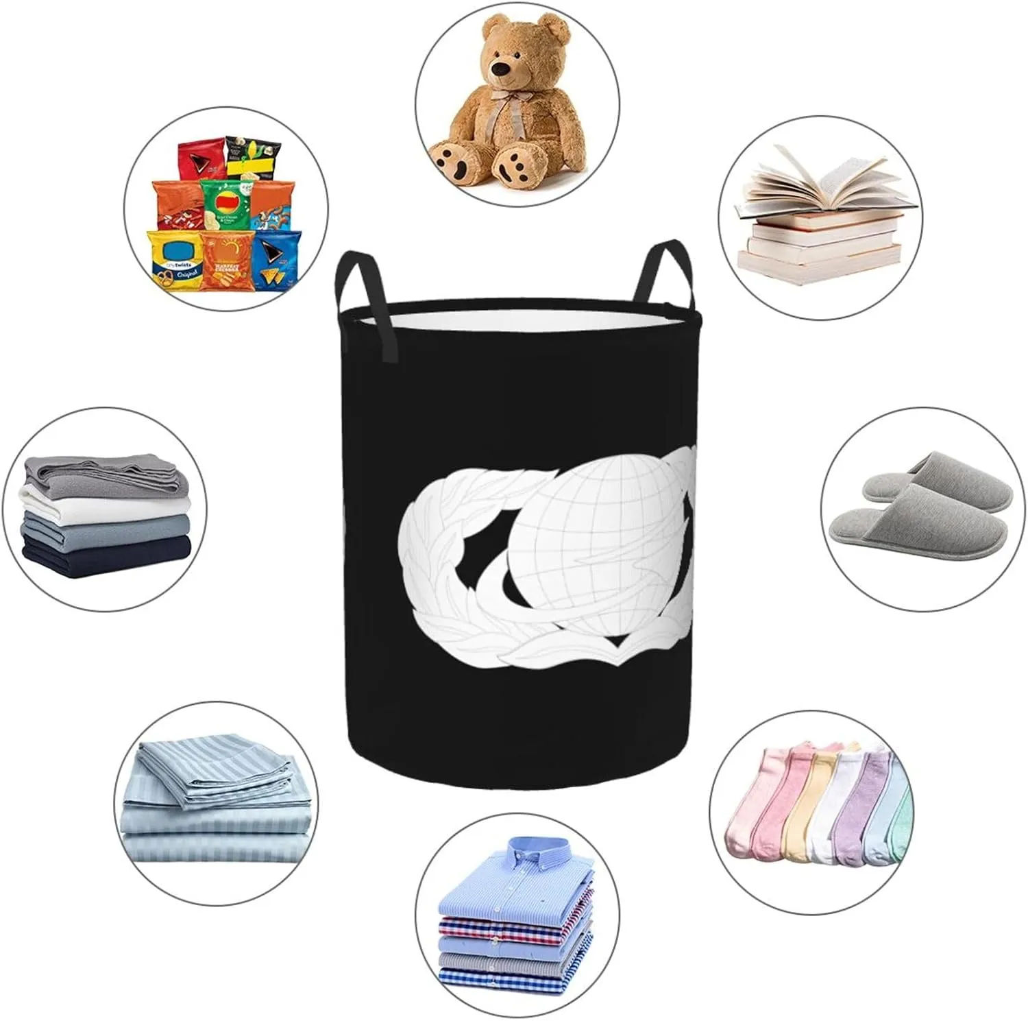 United States Air Force Manpower & Personnel Badge Laundry Basket Waterproof Collapsible Laundry Hamper with Easy Carry Handles Storage Box Clothes Hamper
