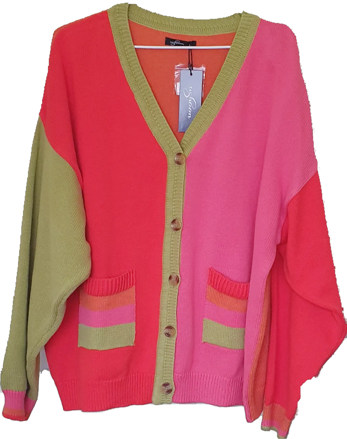 USHAAN Button Front Cardigan