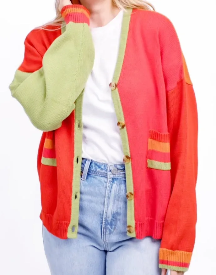 USHAAN Button Front Cardigan