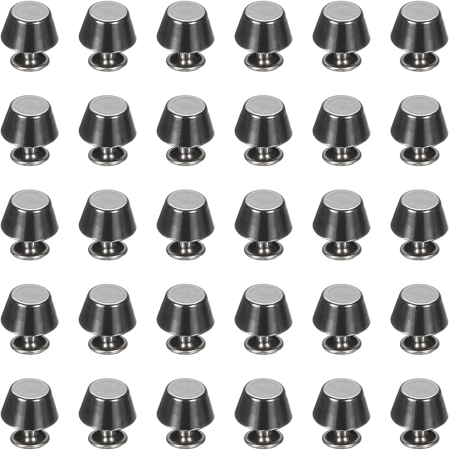 uxcell 60 Pcs Screw Back Rivets 12mm Feet Flat Head Metal Studs Handbag Purse Stud Buckle Button Cap Rivets for DIY Leather Craft Clothes Belt Bags, Black