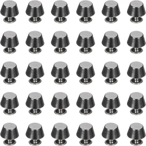 uxcell 60 Pcs Screw Back Rivets 12mm Feet Flat Head Metal Studs Handbag Purse Stud Buckle Button Cap Rivets for DIY Leather Craft Clothes Belt Bags, Black