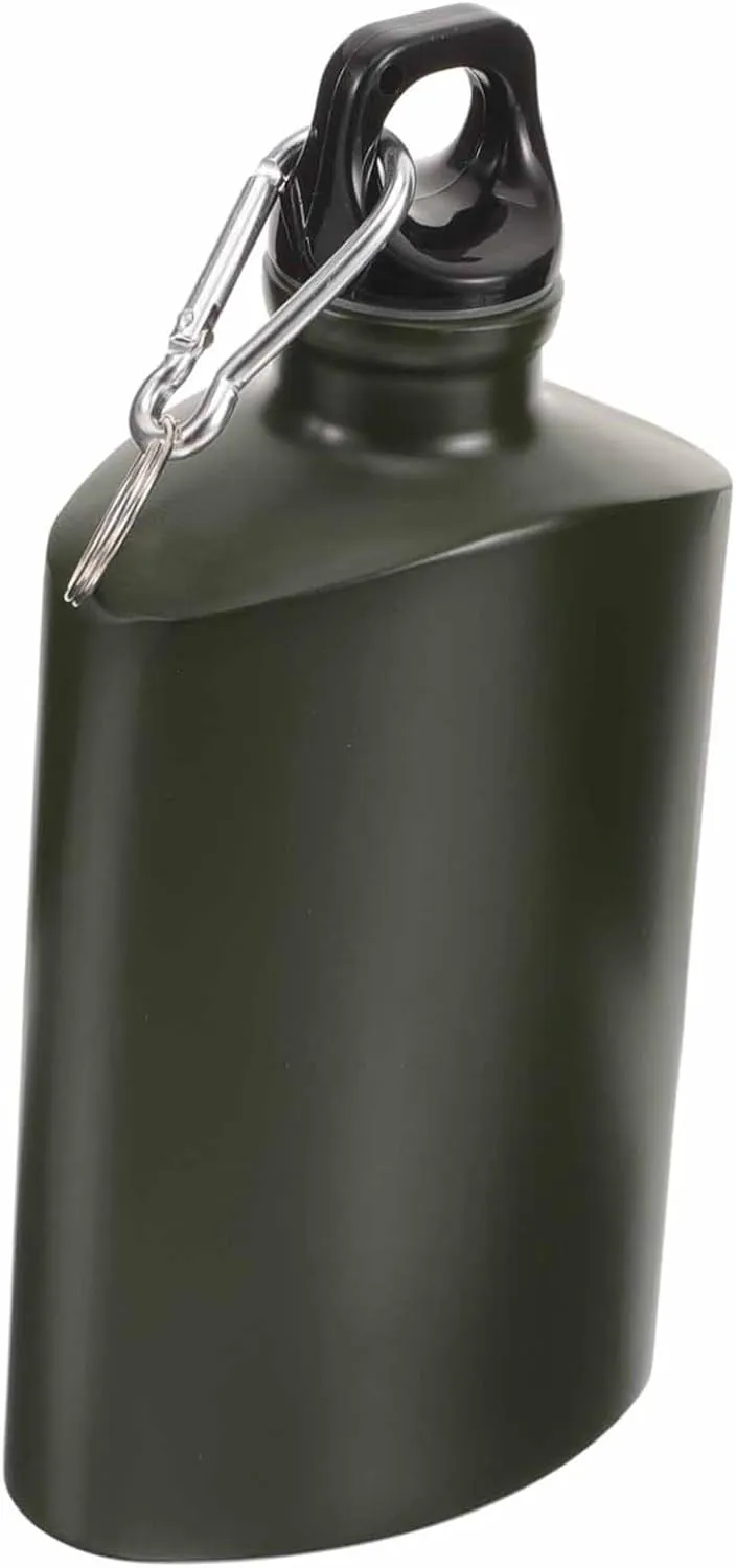 VANZACK Flat Water Bottle Canteen Aluminum Flask Portable Camping Bottle Outdoor Accessory