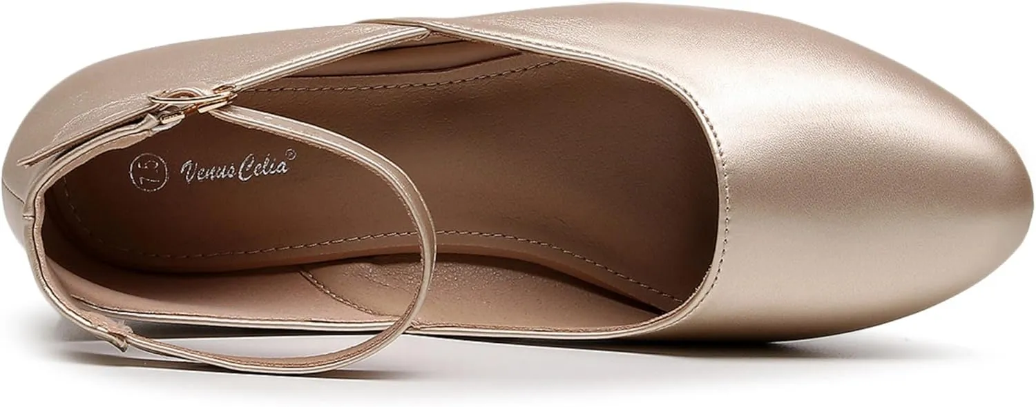VenusCelia Women's Serenity Strap Flats Shoe