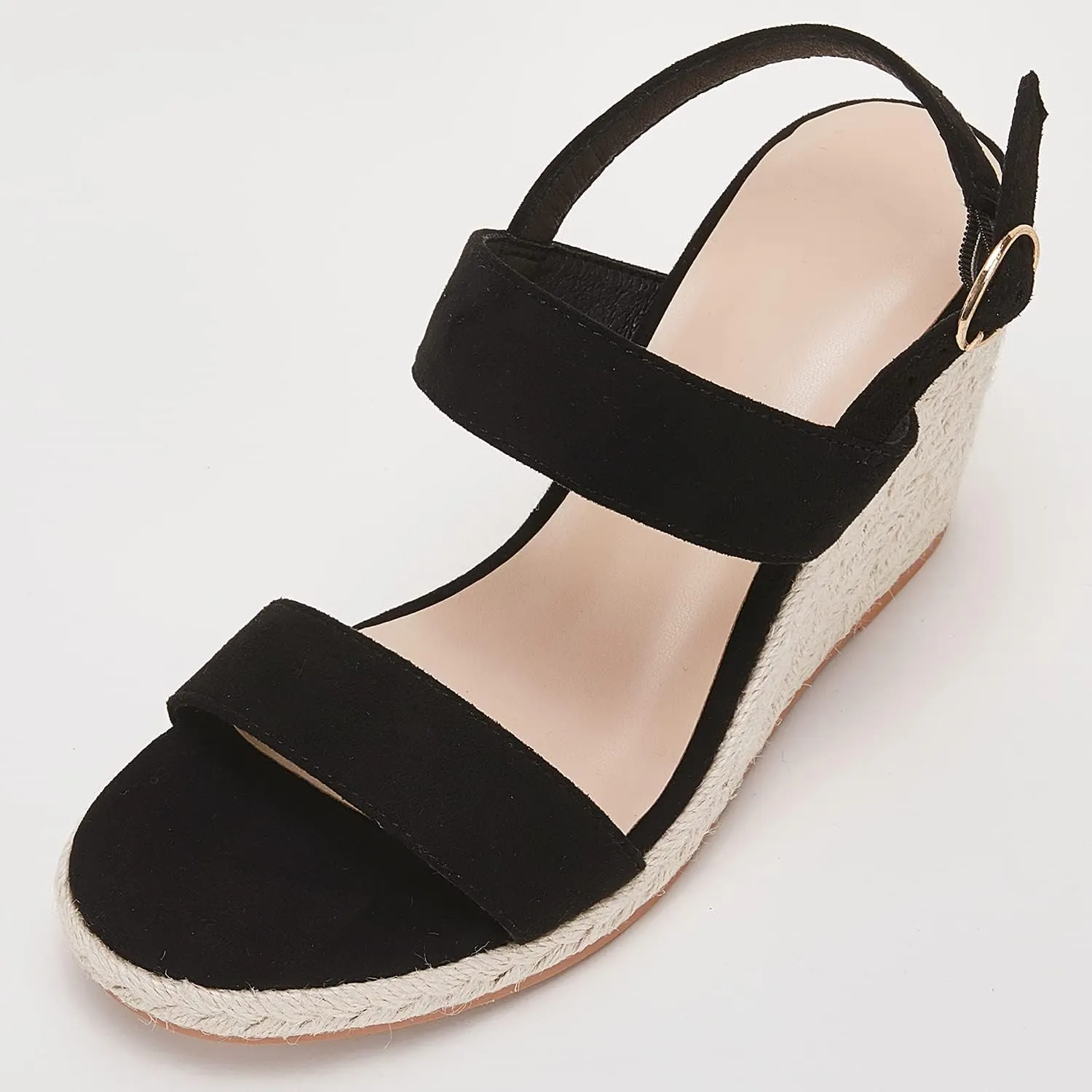 VETASTE Womens Espadrille Wedge Sandals Heels Open Toe Platform High Heeled Ankle Strap Buckle Dress Wedges Shoes