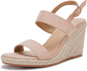 VETASTE Womens Espadrille Wedge Sandals Heels Open Toe Platform High Heeled Ankle Strap Buckle Dress Wedges Shoes