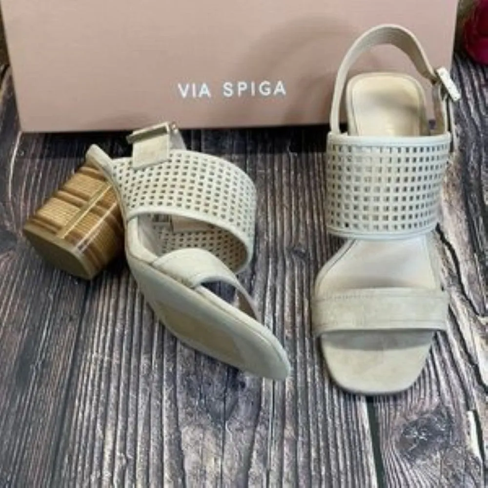 Via Spiga Macchiato (Tan) Suede Harriet 2 Sandals 6M