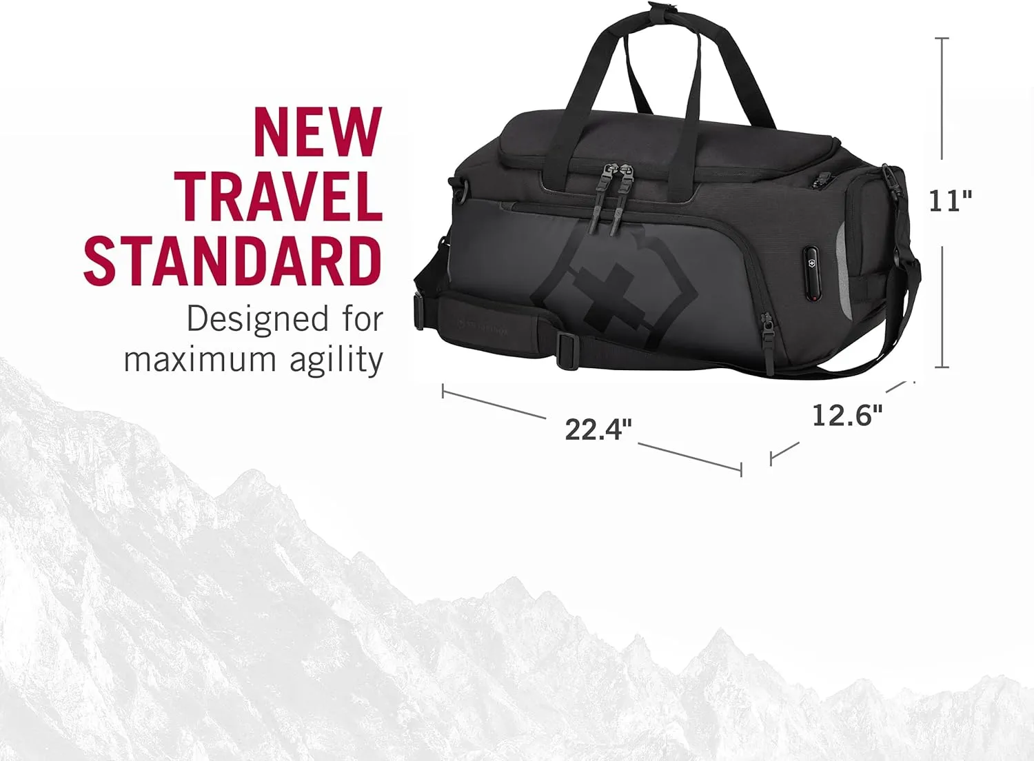 Victorinox Touring 2.0 Travel 2-in-1 Duffel - Modern, Durable Duffel Bag & Backpack for the Gym, Pool, or Trail - Features Shoe Compartment - 38 Liters, Black